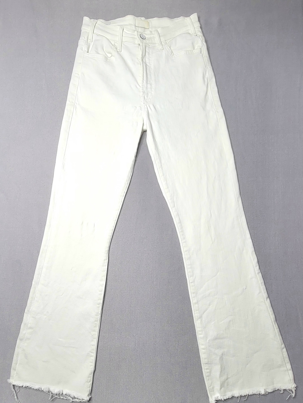 MOTHER The Hustler Ankle Fray Jeans Fairest Of Them All Color White Size 25